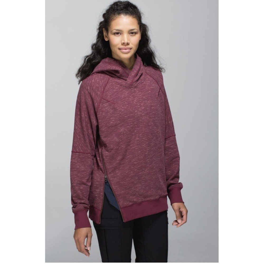 Lululemon Om & Roam Pullover Sweatshirt Heathered Marled Rust Berry Women Sz 4